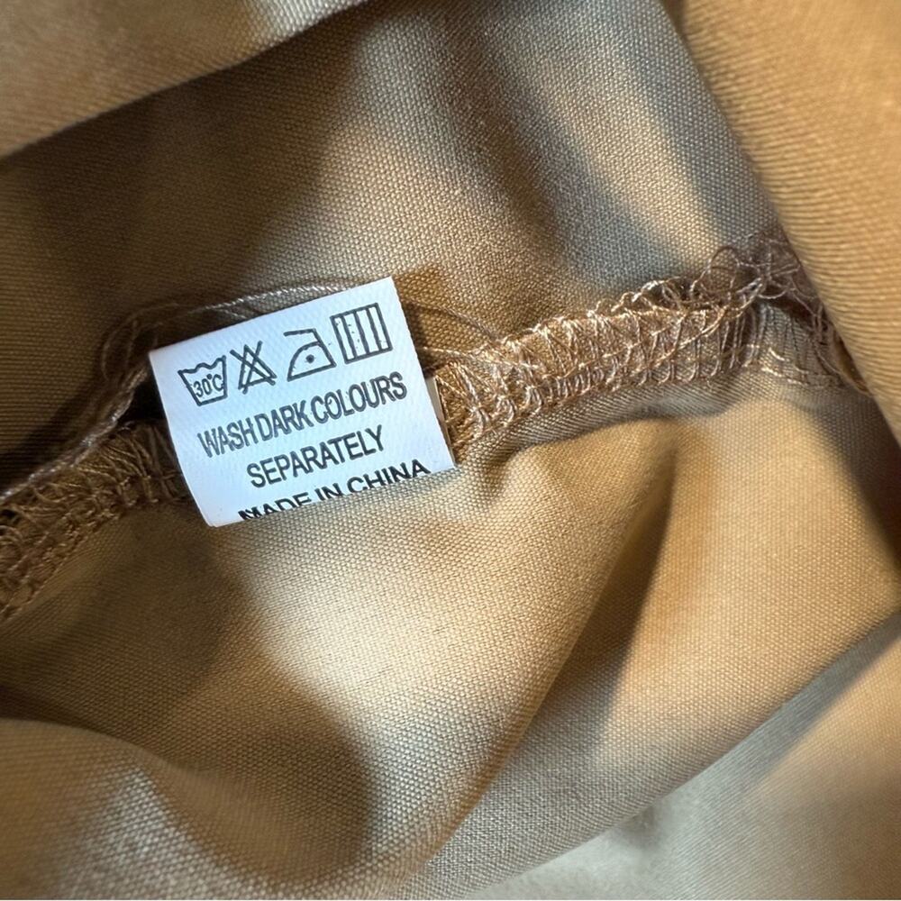 Men’s Tan Button-Up Shirt XL Long Sleeve Cotton Blend Casual Collared NEW - Picture 5 of 8